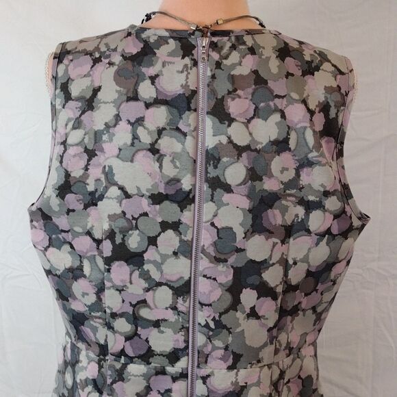 Y2K LOFT Ann Taylor Grey Lilac Spotted Sheath Mini Dress Plussize 14 - Picture 9 of 14